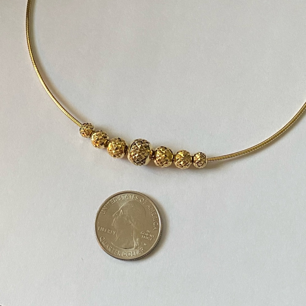 Sterling Silver 925 ITAOR Italy Yellow Gold Overlay Graduated Ball Bead Necklace - Picture 3 of 7